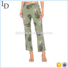 High quality print women linen pants loose baggy pants design